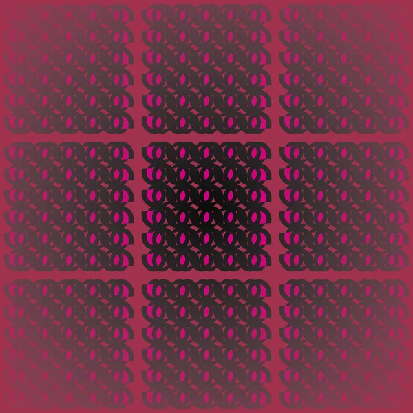 Regelbundna kvadrater mönster med ovala element violett magenta grå svart på mörk röd centrerad och suddig — Stockfoto