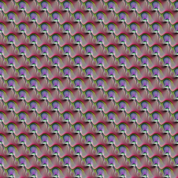 Nahtloses rundes Muster lila rosa rot violett grün mit geschwungenen Linien diagonal — Stockfoto