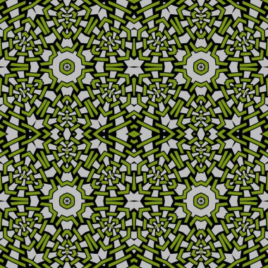 Sorunsuz karmaşık desen yeşil siyah ışık gri