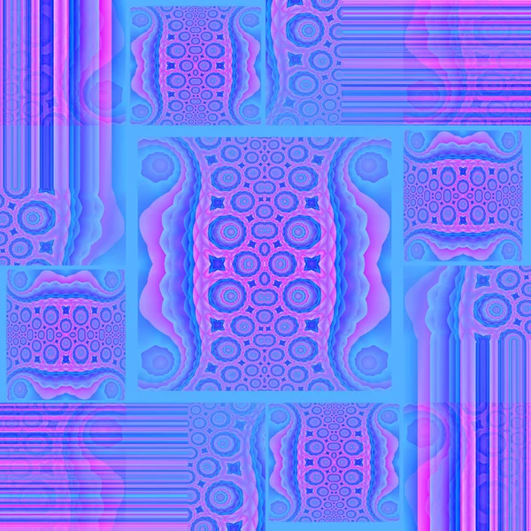 원 요소와 푸른 줄무늬 블루, 바이올렛, 마젠타 및 보라색 사각형 및 직사각형 패턴 이동. — 스톡 사진