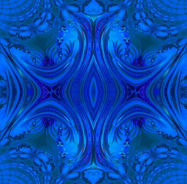 Normal simetrik süsleme koyu mavi ve gri