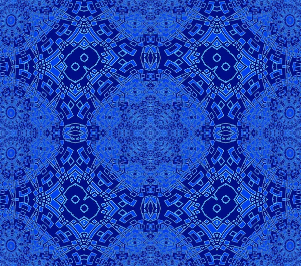 Ornamenti intricati senza cuciture azzurro e blu scuro — Foto Stock