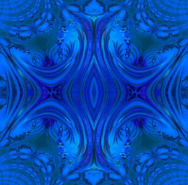 Regelmäßige symmetrische Ornamente dunkelblau und grau — Stockfoto