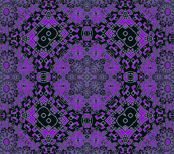 Ornements symétriques complexes sans couture violet et noir — Photo