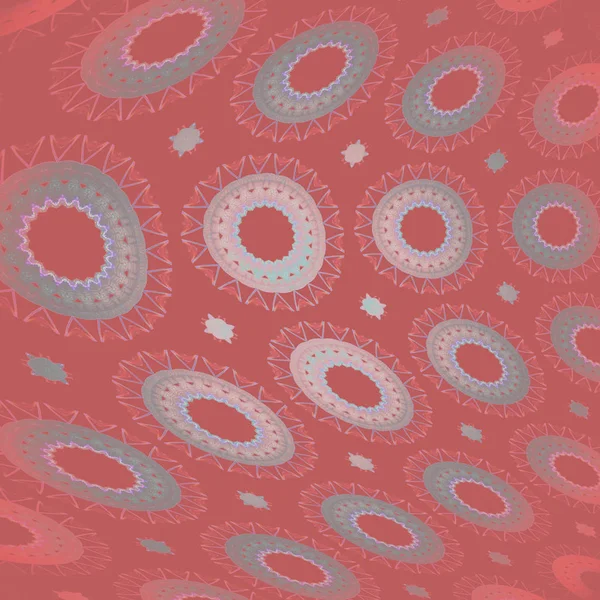 Uregelmessige konsentriske sirkler rosa, turkis-pastellrød – stockfoto