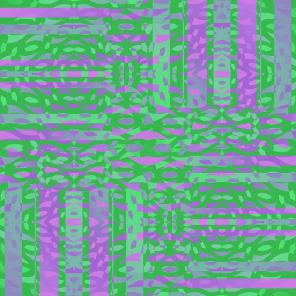 Regularne paski skomplikowany wzór zielony fioletowy przesunięte — Zdjęcie stockowe