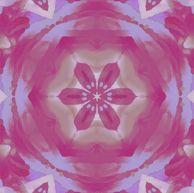 Normal çiçek süsleme mor Menekşe pembe ortalanmış ve simetrik