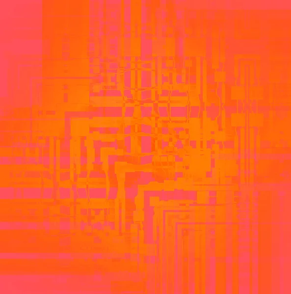 Fond Géométrique Abstrait Rayures Carrés Complexes Orange Violet Centrés Flous — Photo