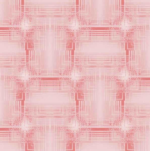 抽象的な幾何学的なシームレスな背景 通常複雑な正方形パターンのピンク パステル カラーの赤と白 — ストック写真