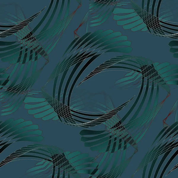 Abstracte Geometrische Naadloze Achtergrond Regelmatig Delicate Patroon Donker Groen Zwart Rechtenvrije Stockafbeeldingen