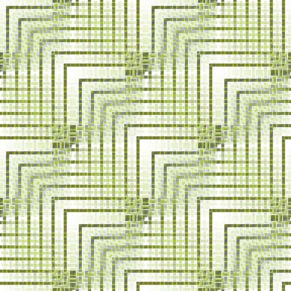 抽象几何无缝背景 规则微妙的曲折图案浅绿色 橄榄绿色和浅灰色白色 — 图库照片