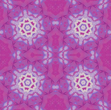 Soyut geometrik sorunsuz arka plan. Düzenli yıldız süs Menekşe, mor ve beyaz.