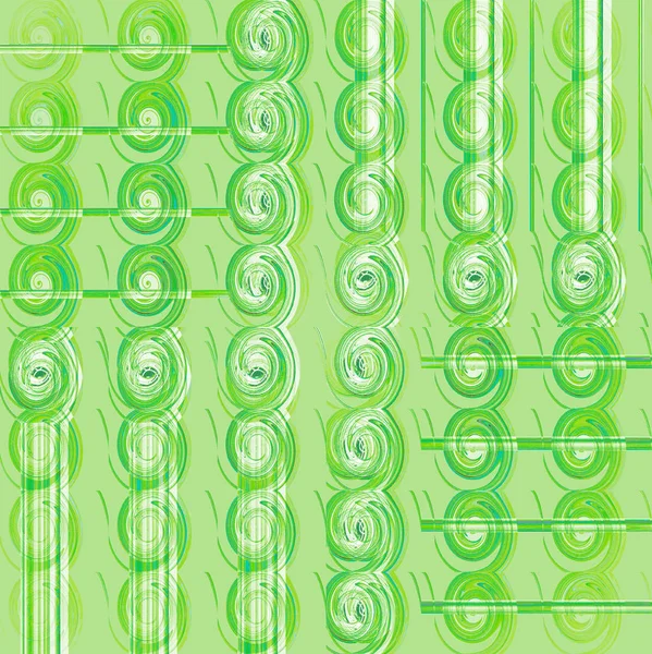 Abstracte Geometrische Achtergrond Regelmatige Spiralen Patroon Lichte Tinten Groen Wit — Stockfoto