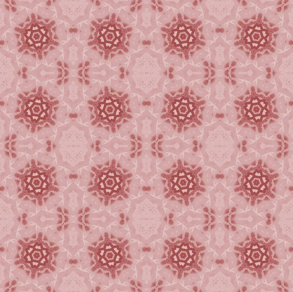 Abstrakte Geometrische Nahtlose Hintergrund Regelmäßige Florale Ornamente Pastellrot Und Braun — Stockfoto