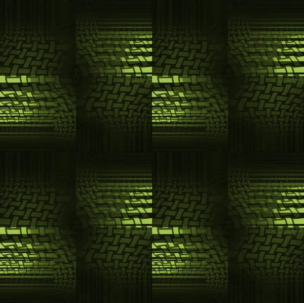Abstracte Geometrische Achtergrond Ingewikkelde Vierkanten Patroon Donker Groen Licht Groene — Stockfoto