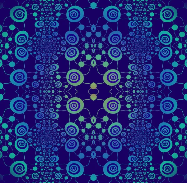 Astratto Sfondo Geometrico Senza Cuciture Ornamenti Regolari Spirale Blu Scuro — Foto Stock