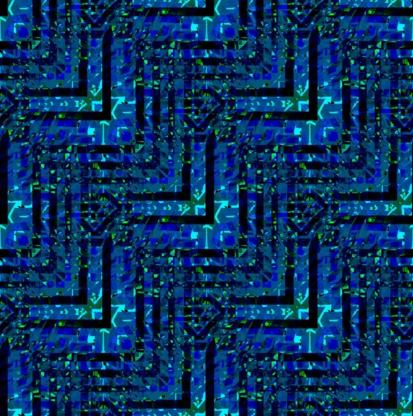 Абстрактный Геометрический Бесшовный Фон Регулярный Рисунок Зигзага Черный Голубым Бирюзовым Лицензионные Стоковые Фото