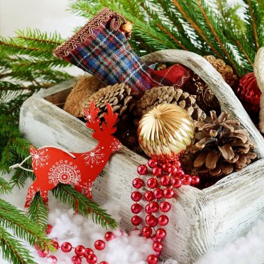 Noel ve yeni yıl. Noel dekorasyonları için bir Noel ağacı. Tatil. Tatil dekorasyon