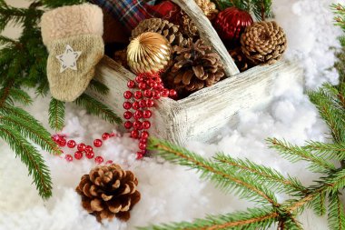 Noel ve yeni yıl. Noel dekorasyonları için bir Noel ağacı. Tatil. Tatil dekorasyon