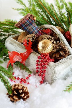 Noel ve yeni yıl. Noel dekorasyonları için bir Noel ağacı. Tatil. Tatil dekorasyon