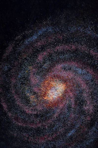 Galaxy. Star Dust. Confectionery product. Multicolored. Sugar and powdered sugar. Abstract background. Sweet food.