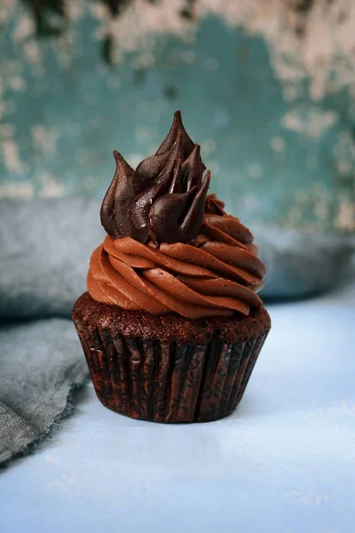 Шоколадный Кекс Шоколадным Кремом Американский Десерт Популярная Выпечка Торт — стоковое фото