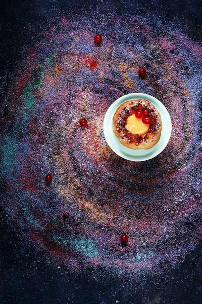 Galáxia Estrela Produto Confeitaria Multicolorida Açúcar Açúcar Fundo Abstrato Comida — Fotografia de Stock