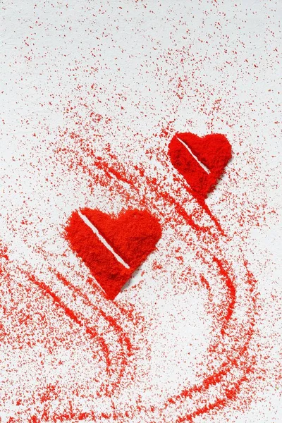 St. Valentine's Day. Seviyorum. Aşk bir sembolü. Bir kalp. kum üzerine çizim