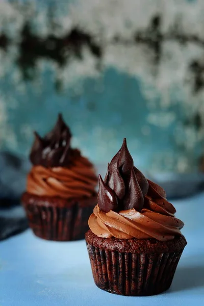 Bolo Chocolate Com Creme Chocolate Sobremesa Americana Doces Populares Bolo — Fotografia de Stock