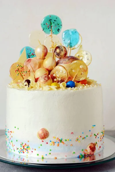 Festtagstorte Dessert Süßer Tisch Schokoladenkuchen Geburtstag Eine Partei Feier — Stockfoto