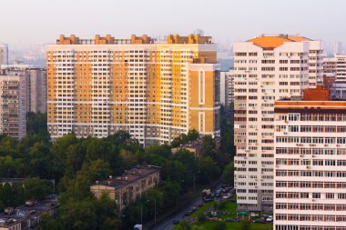 Moskova manzarası için havadan görünümü