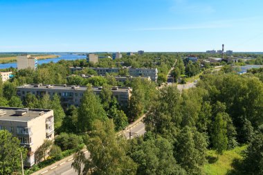 Dubna şehir havadan görünümü
