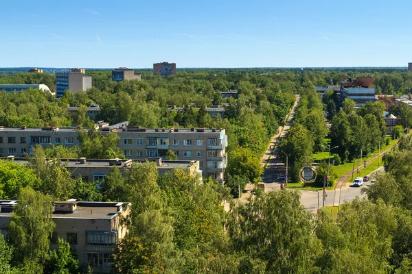 Dubna şehir havadan görünümü