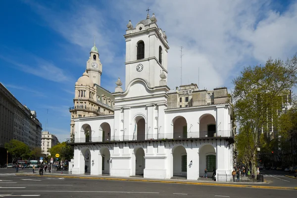 Cabildo будівлі подання Плаза де Майо квадратний — стокове фото