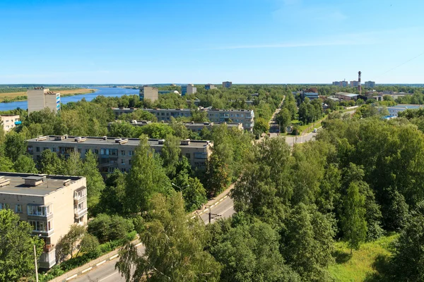 Dubna şehir havadan görünümü
