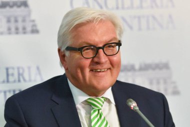 Frank-Walter Steinmeier bir basın toplantısı sırasında