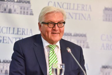 Frank-Walter Steinmeier during a press conference clipart