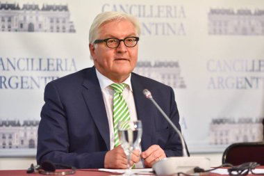 Frank-Walter Steinmeier during a press conference clipart