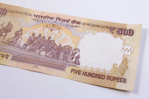 Hindistan Rupisi 500 banknot arka yüzü. — Stok fotoğraf