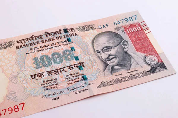 特写的印度卢比 1000年钞票. — 图库照片