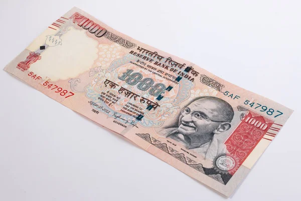 Nahaufnahme der 1000-Rupie-Banknote aus Indien. — Stockfoto