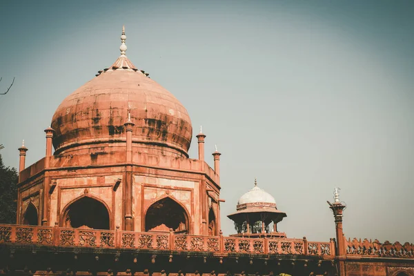 Estilo de filme vintage no Taj Mahal na Índia. Pôr do sol em Rajasthan Agra Taj Mahal . — Fotografia de Stock