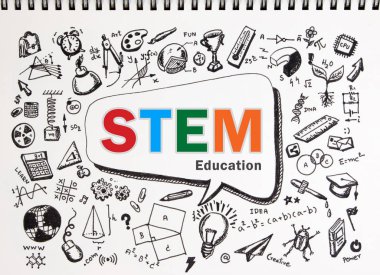 Doodle kök eğitim arka plan. Kök - bilim, teknoloji, mühendislik ve matematik arka plan doodle Icon eğitim ile. Kök eğitim arka plan kavramı.
