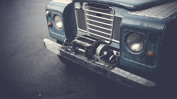 Detail Einer Alten Offroad Oldtimer Front Stop Auf Der Straße — Stockfoto