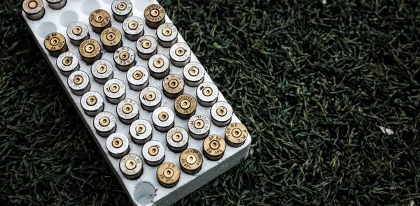 Copper Jacketed Blank Gun Bullets Sport Box Cartridges Blank Gun — 스톡 사진