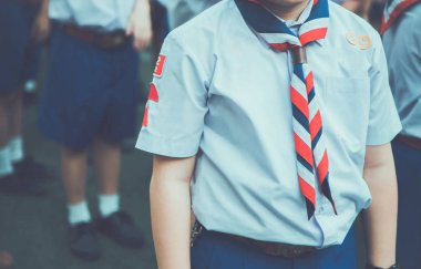 Asya izci kadar satır grubu ve izci kamp faaliyetleri için hazırlamak. Asya izci genel Tekdüzen kavramı.