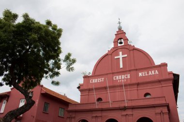 Kilise ve Hollandalı Malacca, Malaysia meydanda. Malacca 1753 yılında Hollandaya diline ilişkin, en eski 18. yüzyıl Protestan Kilisesi Malezya tarafından inşa edilen Mesih.
