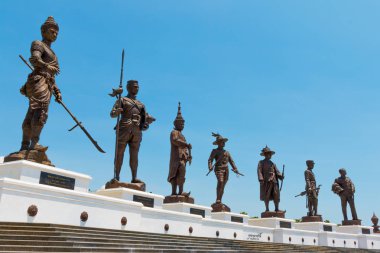 Tayland 7 Büyük Krallar Anıtı Rajabhakdi Parkı, Hua-Hin, Tayland.