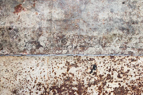 Detailed photo texture of rust old white painted metal wall. Old metal steel iron rust texture on background. Grunge rusty metal surface texture.