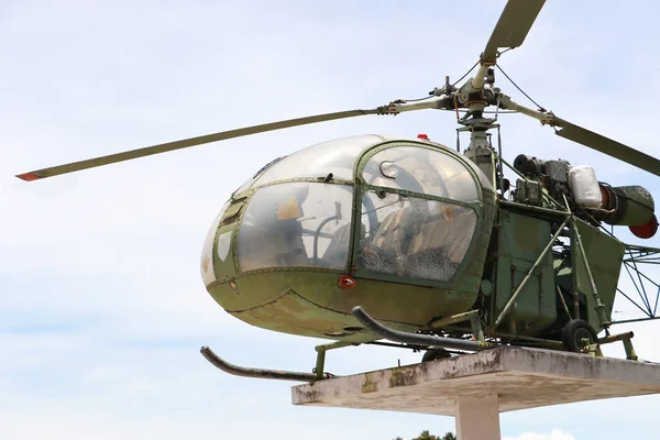 Вторая Мировая Война Старинного Винтажного Вертолета Сцене Закрытие Старого Вертолета — стоковое фото